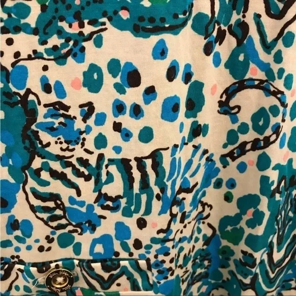 Lilly Pulitzer Teal Aqua Cream Corine Dress Sea Oat Everglades - Picture 4 of 14